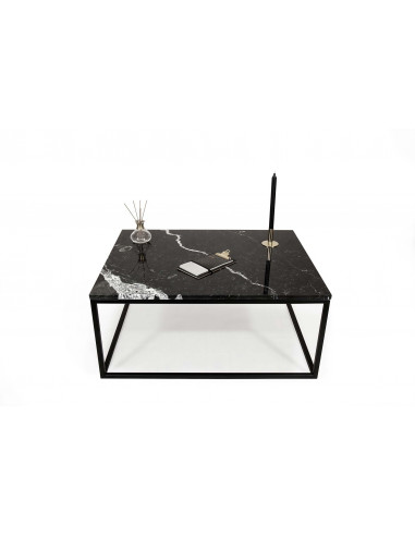 Stolik kawowy Blacky z blatem marmurowym Nero Marquina Fashion-Home