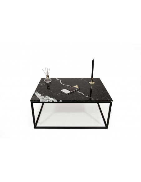 Stolik kawowy Blacky z blatem marmurowym Nero Marquina Fashion-Home