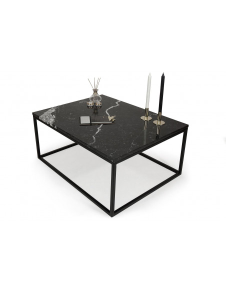 Stolik kawowy Blacky z blatem marmurowym Nero Marquina Fashion-Home