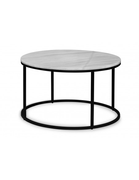 Okrągły stolik kawowy Ozzy z blatem marmurowym Fashion-Home