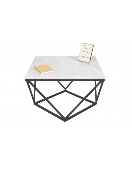 Unikalny stolik kawowy Diament z blatem marmurowym Fashion-Home