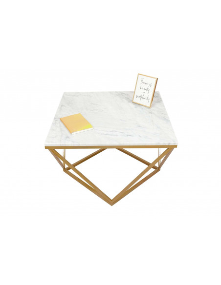 Unikalny stolik kawowy Diament z blatem marmurowym Fashion-Home