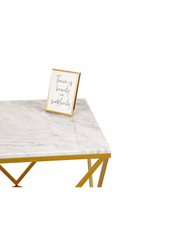 Unikalny stolik kawowy Diament z blatem marmurowym Fashion-Home