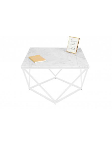 Unikalny stolik kawowy Diament z blatem marmurowym Fashion-Home