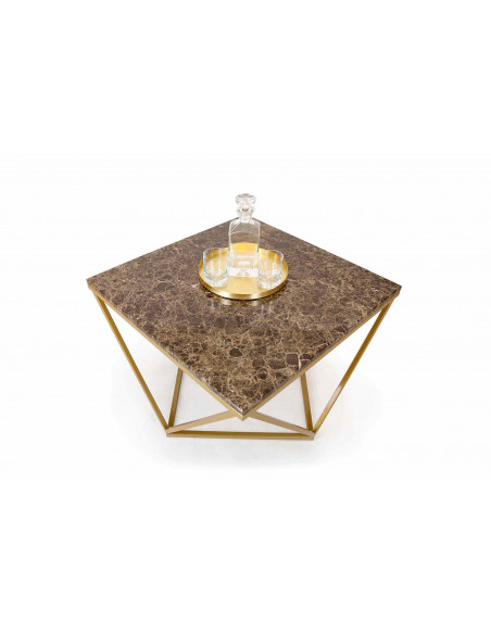 Unikalny stolik kawowy Diament z blatem marmurowym Fashion-Home