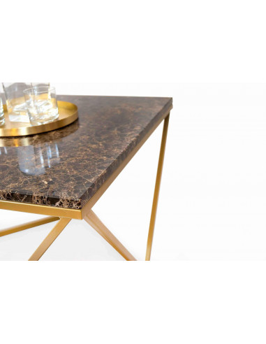 Unikalny stolik kawowy Diament z blatem marmurowym Fashion-Home
