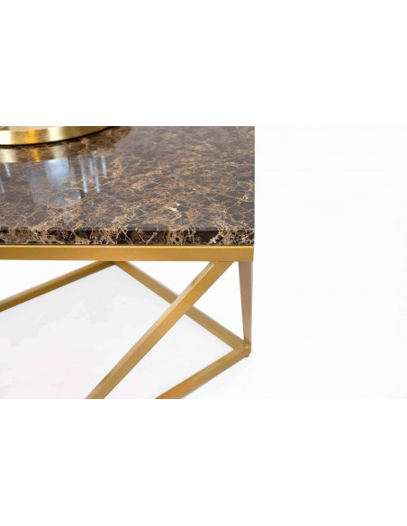 Unikalny stolik kawowy Diament z blatem marmurowym Fashion-Home