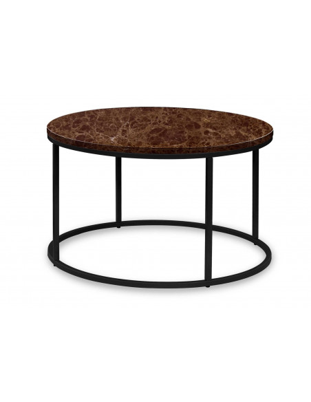 Okrągły stolik kawowy Ozzy z blatem marmurowym Fashion-Home