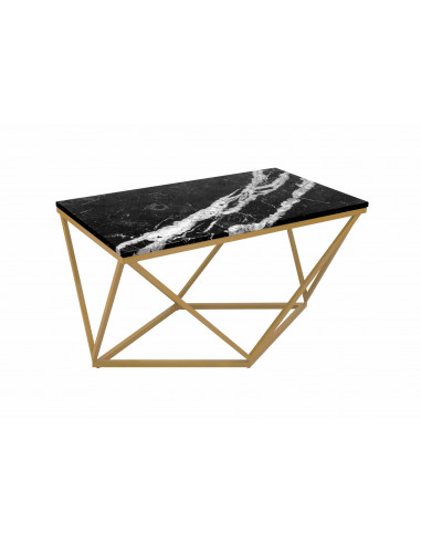 Stolik kawowy Diament prostokąt z blatem marmurowym Fashion-Home