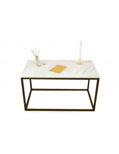 Ręcznie wykonany stolik kawowy Lisa z blatem marmurowym Fashion-Home