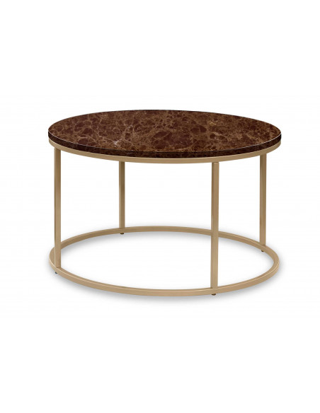 Okrągły stolik kawowy Ozzy z blatem marmurowym