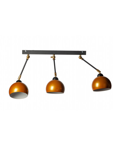 Lampa wisząca FASHION 3P/ZŁOTO/CZARNA STRUKTURA