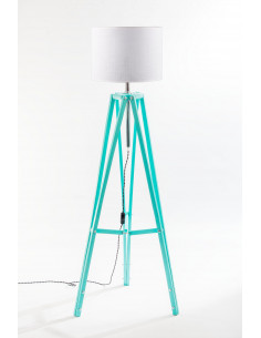 Lampa podłogowa TRIPOD w kolorze miętowym/abażur Biały