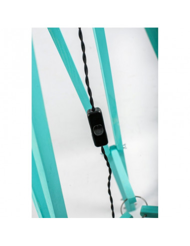 Lampa podłogowa TRIPOD w kolorze miętowym/abażur ECRU