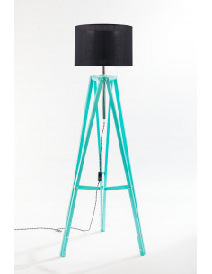 Lampa podłogowa TRIPOD w kolorze miętowym/abażur Czarny