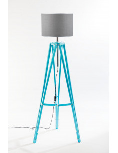 Lampa podłogowa TRIPOD w kolorze turkusu/abażur szary 2
