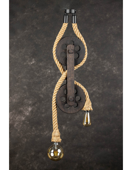 LAMPA WISZĄCA LOFTOWA- LOCH NESS 2PKT. BROWN /HANDMADE/