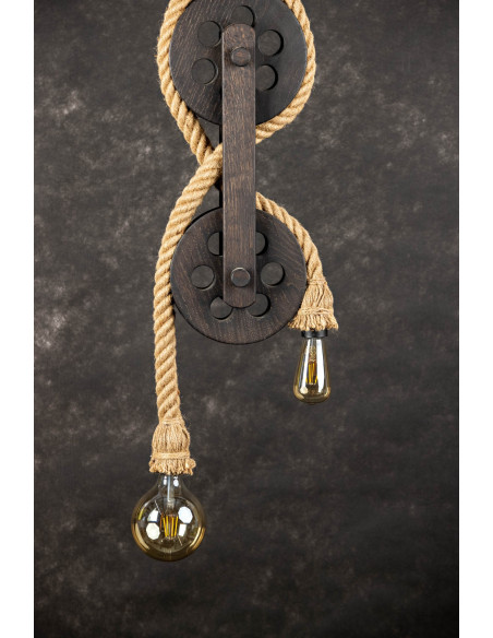 LAMPA WISZĄCA LOFTOWA- LOCH NESS 2PKT. BROWN /HANDMADE/