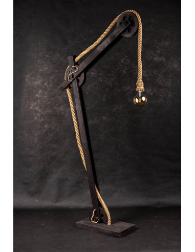 LAMPA PODŁOGOWA LOFTOWA LOCH NESS / WENGE /HANDMADE/