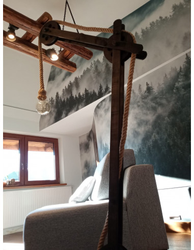 LAMPA PODŁOGOWA LOFTOWA LOCH NESS / WENGE /HANDMADE/