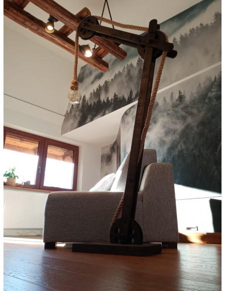 LAMPA PODŁOGOWA LOFTOWA LOCH NESS / WENGE /HANDMADE/
