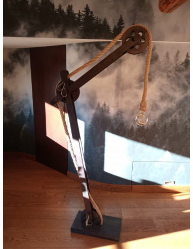 LAMPA PODŁOGOWA LOFTOWA LOCH NESS / WENGE /HANDMADE/