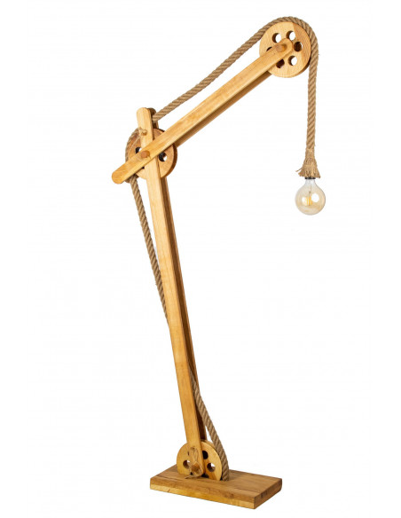 LAMPA DREWNIANA PODŁOGOWA LOFTOWA LOCH NESS / BROWN /HANDMADE/