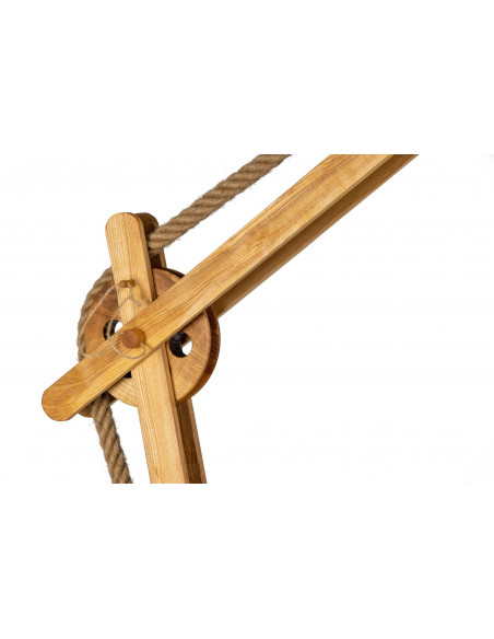 LAMPA DREWNIANA PODŁOGOWA LOFTOWA LOCH NESS / BROWN /HANDMADE/