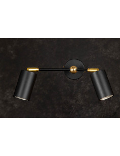 BARTOLOMIU KINKIET 2P CZARNA STR./MOŚIĄDZ