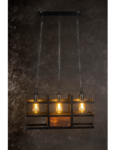 Lampa INDUSTRIALNA HANNIBAL 3L/DREWNO STARE