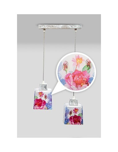 Lampa PROWANSALSKA wisząca SCANDIA KWIATY 2L