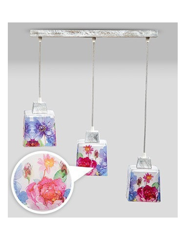 Lampa PROWANSALSKA wisząca SCANDIA KWIATY 3L