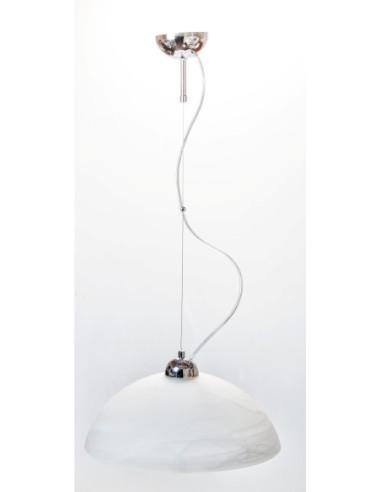 Lampa wisząca BOWL BIAŁA ZWIS CHROMOWANY