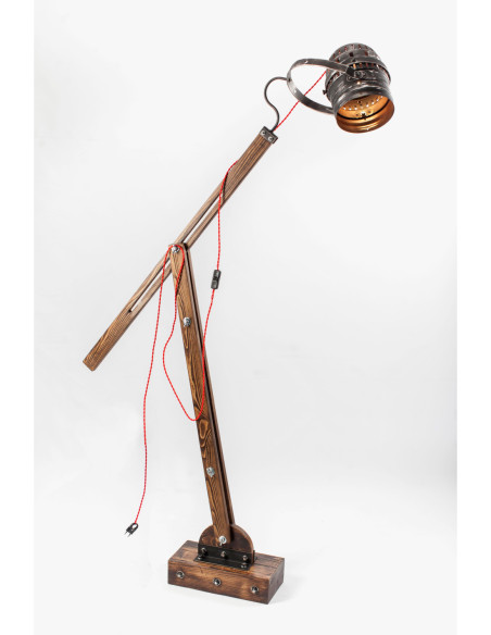 Lampa loftowa stojąca WOODEN CRANE REFLEKTOR/HANDMADE/