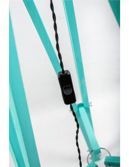 Lampa podłogowa TRIPOD w kolorze miętowym/abażur szary