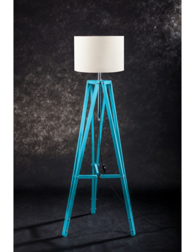 Lampa podłogowa TRIPOD w kolorze turkusu/abażur...