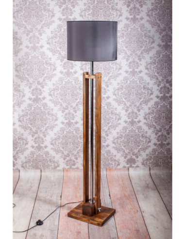 Lampa podłogowa CLASSIC brown/abażur czarny...