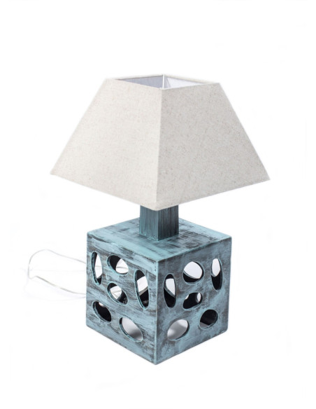 Lampka ceramiczna CUBE w kolorze przetartej mięty