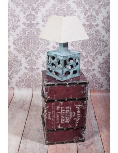 Lampka ceramiczna CUBE w kolorze przetartej mięty