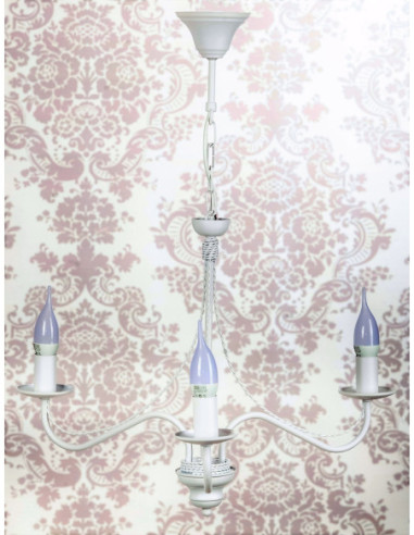 Żyrandol prowansalski KATRIN 3 BIAŁY