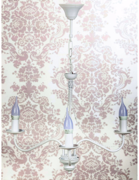 Żyrandol prowansalski KATRIN 3 BIAŁY