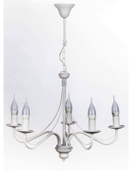 Żyrandol prowansalski KATRIN 5 BIAŁY