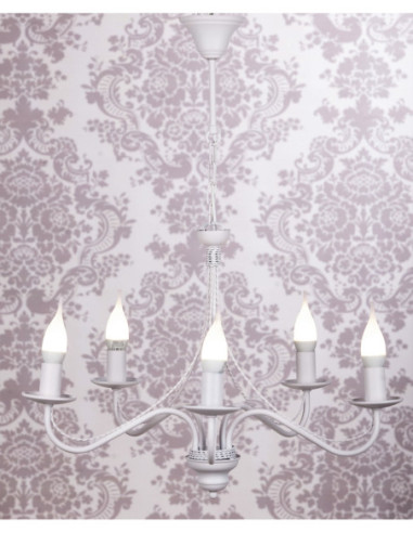 Żyrandol prowansalski KATRIN 5 BIAŁY