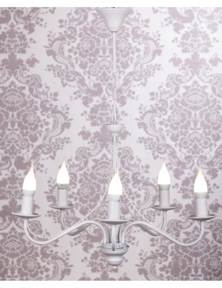 Żyrandol prowansalski KATRIN 5 BIAŁY