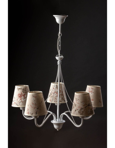Żyrandol prowansalski KATRIN 5 AB BIAŁY/ KWIAT...