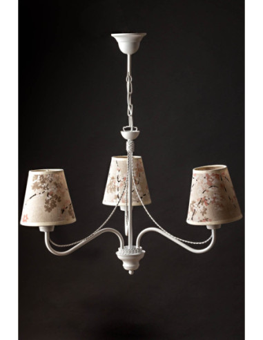 Żyrandol prowansalski KATRIN 3 AB BIAŁY/KWIAT...