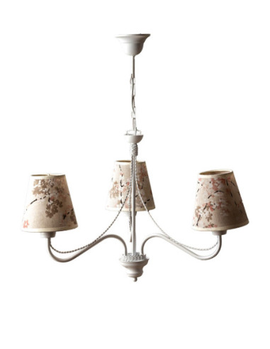 Żyrandol prowansalski KATRIN 3 AB BIAŁY/KWIAT...