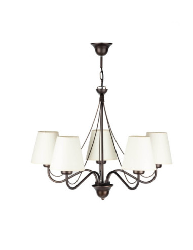 Żyrandol prowansalski KATRIN 5 AB WENGE/ECRU