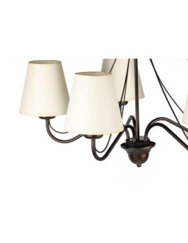 Żyrandol prowansalski KATRIN 5 AB WENGE/ECRU