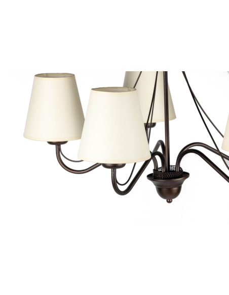 Żyrandol prowansalski KATRIN 5 AB WENGE/ECRU